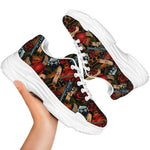 Old School Tattoo Print White Chunky Shoes
