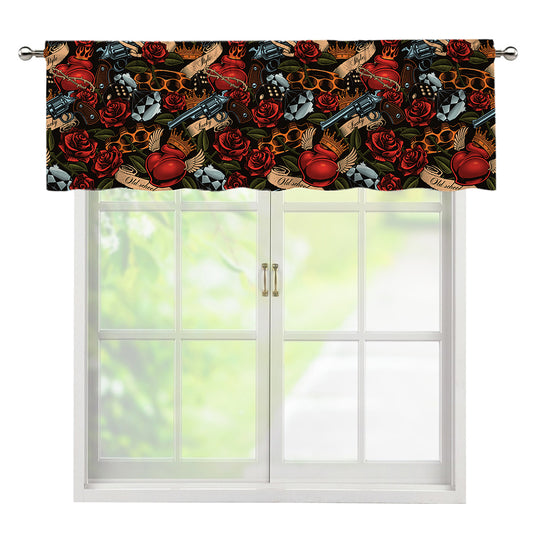 Old School Tattoo Print Window Valance
