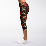 Old School Tattoo Print Women's Capri Leggings