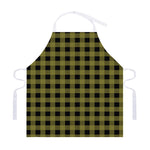Olive Green Buffalo Check Pattern Print Adjustable Apron