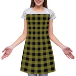 Olive Green Buffalo Check Pattern Print Adjustable Apron