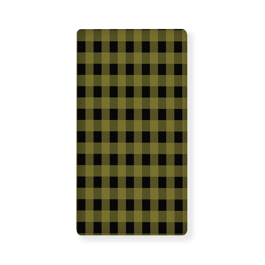 Olive Green Buffalo Check Pattern Print Baby Crib Sheet