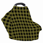 Olive Green Buffalo Check Pattern Print Baby Seat Cover
