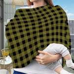 Olive Green Buffalo Check Pattern Print Baby Seat Cover