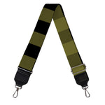 Olive Green Buffalo Check Pattern Print Bag Strap