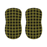 Olive Green Buffalo Check Pattern Print Bar Stool Covers