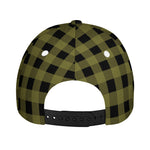 Olive Green Buffalo Check Pattern Print Baseball Cap