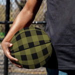 Olive Green Buffalo Check Pattern Print Basketball