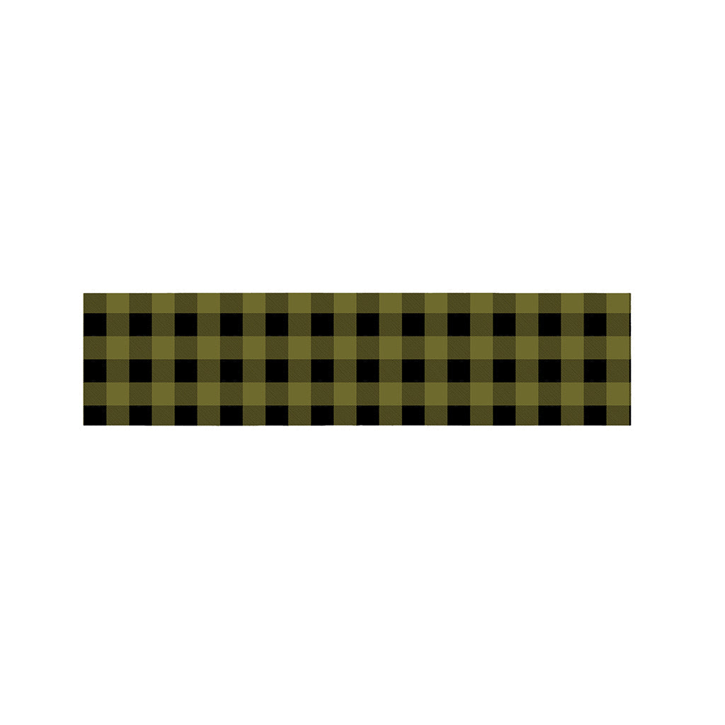 Olive Green Buffalo Check Pattern Print Bed Runner