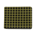 Olive Green Buffalo Check Pattern Print Bifold Wallet