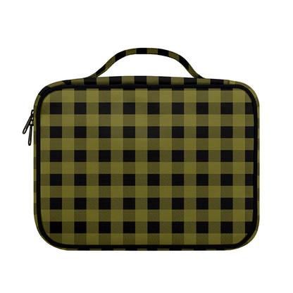 Olive Green Buffalo Check Pattern Print Briefcase Bible Bag
