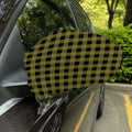 Olive Green Buffalo Check Pattern Print Car Side Mirror Covers