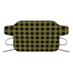 Olive Green Buffalo Check Pattern Print Car Windshield Snow Cover