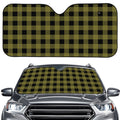 Olive Green Buffalo Check Pattern Print Car Windshield Sun Shade