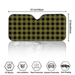 Olive Green Buffalo Check Pattern Print Car Windshield Sun Shade