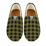 Olive Green Buffalo Check Pattern Print Casual Shoes