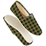 Olive Green Buffalo Check Pattern Print Casual Shoes