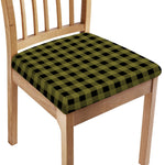 Olive Green Buffalo Check Pattern Print Chair Cushion Cover