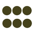 Olive Green Buffalo Check Pattern Print Coaster Set