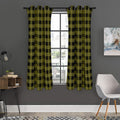 Olive Green Buffalo Check Pattern Print Grommet Curtain Panels