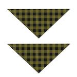 Olive Green Buffalo Check Pattern Print Dog Bandana