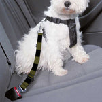 Olive Green Buffalo Check Pattern Print Dog Seat Belt