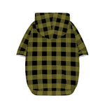 Olive Green Buffalo Check Pattern Print Dog Zip Up Hoodie