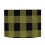 Olive Green Buffalo Check Pattern Print Drum Lamp Shade