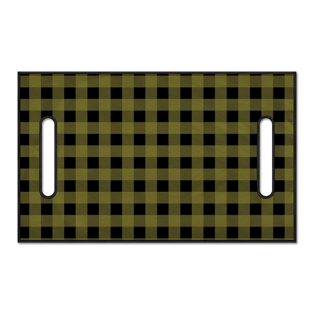 Olive Green Buffalo Check Pattern Print Golf Cart Seat Cover
