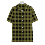 Olive Green Buffalo Check Pattern Print Hawaiian Shirt