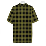 Olive Green Buffalo Check Pattern Print Hawaiian Shirt