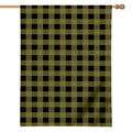Olive Green Buffalo Check Pattern Print House Flag
