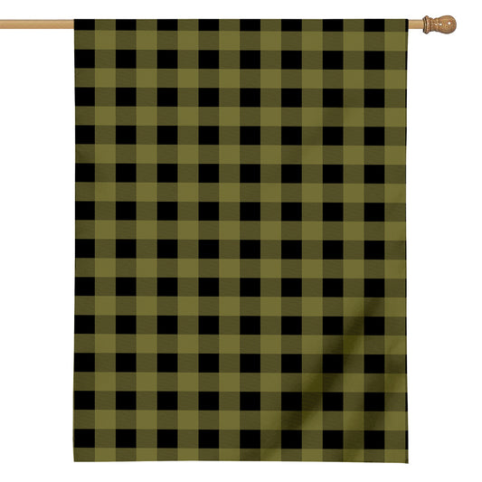 Olive Green Buffalo Check Pattern Print House Flag