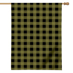 Olive Green Buffalo Check Pattern Print House Flag
