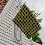 Olive Green Buffalo Check Pattern Print House Flag