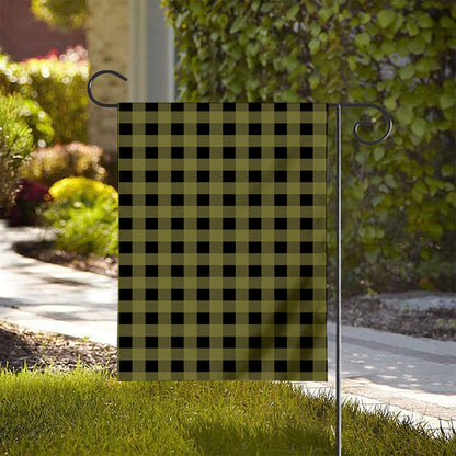 Olive Green Buffalo Check Pattern Print House Flag
