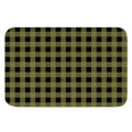 Olive Green Buffalo Check Pattern Print Indoor Door Mat