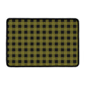 Olive Green Buffalo Check Pattern Print Kitchen Mat