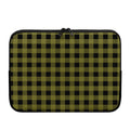 Olive Green Buffalo Check Pattern Print Laptop Sleeve