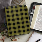 Olive Green Buffalo Check Pattern Print Leather Bible Cover