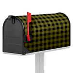 Olive Green Buffalo Check Pattern Print Mailbox Cover