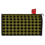 Olive Green Buffalo Check Pattern Print Mailbox Cover