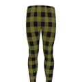 Olive Green Buffalo Check Pattern Print Men's Leggings