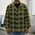 Olive Green Buffalo Check Pattern Print Men's Shirt Jacket