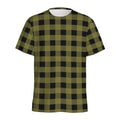Olive Green Buffalo Check Pattern Print Men's Athletic T-Shirt
