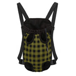 Olive Green Buffalo Check Pattern Print Pet Carrier Backpack