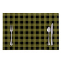 Olive Green Buffalo Check Pattern Print Placemat