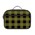 Olive Green Buffalo Check Pattern Print Portable Lunch Bag