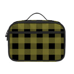 Olive Green Buffalo Check Pattern Print Portable Lunch Bag