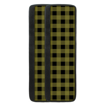 Olive Green Buffalo Check Pattern Print Refrigerator Handle Covers